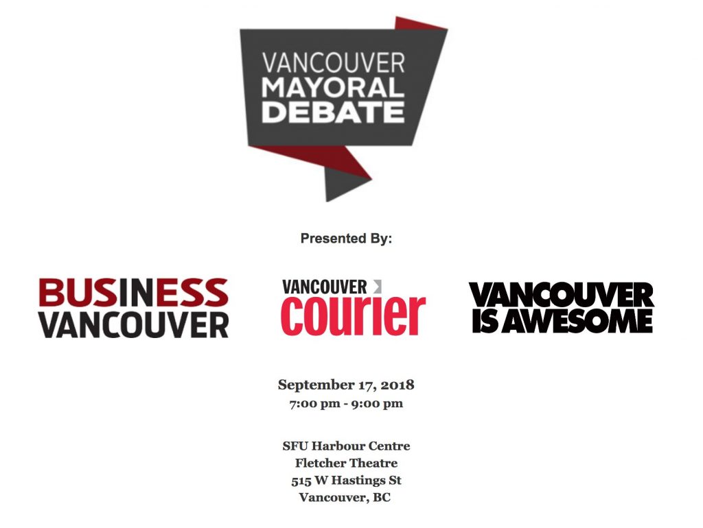 Featured image for “Vancouver Mayoral Debate – September 17”