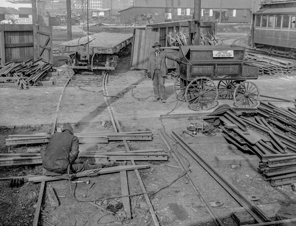Featured image for “Hastings and Main Street Car Tracks, Vancouver 1912”