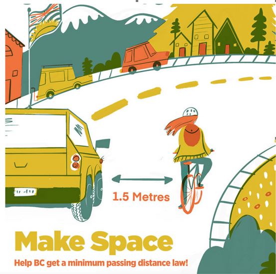 Featured image for “Make Space Campaign: Safe passing distance for cyclists”